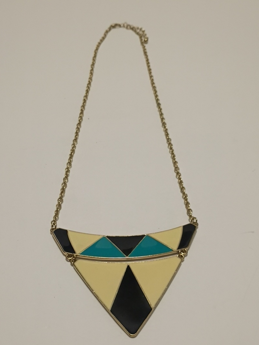 Geometric Triangle Pendant Necklace Retro Statement